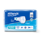 Attends Stretch Incontinence Brief Adult Medium / Regular Unisex Disposable Heavy Absorbency, DDSMR, Case of 96