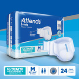 Attends Advanced Incontinence Brief Adult Medium Unisex Disposable Heavy Absorbency, DDC20, Bag of 24