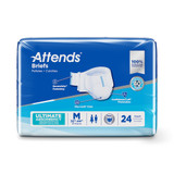 Attends Advanced Incontinence Brief Adult Medium Unisex Disposable Heavy Absorbency, DDC20, Bag of 24