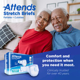 Attends Stretch Incontinence Brief Adult Medium / Regular Unisex Disposable Heavy Absorbency, DDSMR, Bag of 24