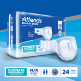 Attends Stretch Incontinence Brief Adult Medium / Regular Unisex Disposable Heavy Absorbency, DDSMR, Bag of 24