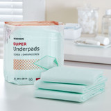 McKesson Super Disposable Underpad 30 X 30 Inch Fluff / Polymer Moderate Absorbency, UPMD3030-100, Bag of 10