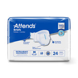 Attends Care Advanced Incontinence Brief Adult Medium Unisex Disposable Heavy Absorbency, DDP20, Bag of 24