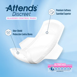 Attends Discreet Ultra Thin Bladder Control Pad 9 Inch Length Light Absorbency Polymer Core One Size Fits Most, ADPTHIN, Bag of 20