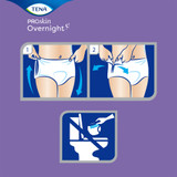 TENA ProSkin Overnight Super Absorbent Underwear Pull On with Tear Away Seams Adult Large Unisex Disposable Heavy Absorbency, 72325, Bag of 14