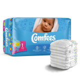 Baby Diaper Comfees Tab Closure Size 1 Disposable Moderate Absorbency CMF-1 BG/50 CMF-1 ATTENDS HEALTHCARE PRODUCTS 907019_BG