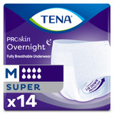 TENA ProSkin Overnight Super Absorbent Underwear Pull On with Tear Away Seams Adult Medium Unisex Disposable Heavy Absorbency, 72235, Bag of 14
