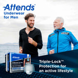 Attends For Men Absorbent Underwear Pull On with Tear Away Seams Adult Small / Medium Male Disposable Heavy Absorbency, ADUM15, Bag of 20