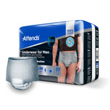 Attends For Men Absorbent Underwear Pull On with Tear Away Seams Adult Small / Medium Male Disposable Heavy Absorbency, ADUM15, Bag of 20