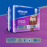 Attends Discreet Absorbent Underwear Pull On with Tear Away Seams Adult Large Female Disposable Heavy Absorbency, ADUF30, Case of 72