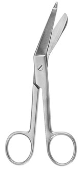Bandage Scissors McKesson Argent Lister 4-1/2 Inch Surgical Grade Stainless Steel NonSterile Finger Ring Handle Angled Blunt Tip / Blunt Tip 43-1-226 Pack of 1