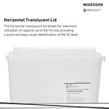 McKesson Prevent Sharps Container Translucent Base 10-3/4 H X 10-1/2 W X 4-3/4 D Inch Horizontal Entry 1.25 Gallon, 2261, Case of 20