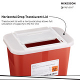 McKesson Prevent Sharps Container Red Base 10-1/4 H X 7 W X 10-1/2 D Inch Horizontal Entry 2 Gallon, 047, Case of 20