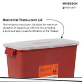 McKesson Sharps Container Red Base 13-1/2 H X 12-1/2 W X 6 D Inch Horizontal Entry 3 Gallon, 101-8710, Case of 12