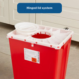 McKesson Prevent Sharps Container Red Base 20-4/5 H X 17-3/10 W X 13 L Inch Vertical Entry 12 Gallon, 2267, Pack of 1