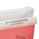 SharpStar In-Room Sharps Container Translucent Red Base 12-1/2 H X 5-1/2 D X 10-3/4 W Inch Horizontal Entry 1.25 Gallon, 8507SA, Pack of 1