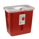 SharpSafety Sharps Container Red Base 10 H X 10-1/2 W X 7-1/4 D Inch Vertical Entry 2 Gallon, 8970, Pack of 1