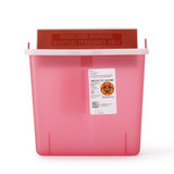 In-Room Sharps Container Translucent Red Base 11 H X 10-3/4 W X 4-3/4 D Inch Horizontal Entry 1.25 Gallon, 85131, Case of 20