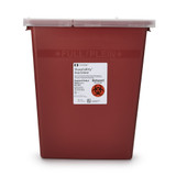 SharpSafety Sharps Container Red Base 17-1/2 H X 15-1/2 W X 11 D Inch Vertical Entry 8 Gallon, 8980-, Case of 10