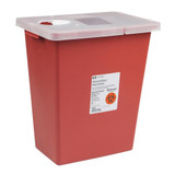 SharpSafety Sharps Container Red Base 17-1/2 H X 15-1/2 W X 11 D Inch Vertical Entry 8 Gallon, 8980-, Case of 10