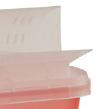 SharpSafety Sharps Container Translucent Red Base 10 H X 10-1/2 W X 7-1/4 D Inch Horizontal Entry 2 Gallon, 89671, Case of 20