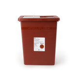 SharpSafety Sharps Container Red Base 17-3/4 H X 11 W X 15-1/2 D Inch Vertical Entry 8 Gallon, 8980S, Pack of 1