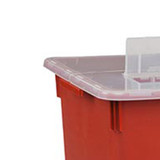 Monoject Sharps Container Red Base 21-1/2 H X 15-1/2 W X 12 D Inch Horizontal Entry 10 Gallon, 31143665, Case of 6