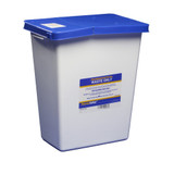 PharmaSafety Pharmaceutical Waste Container White Base 17-3/4 H X 11 W X 15-1/2 D Inch Vertical Entry 8 Gallon, 8850, Case of 10