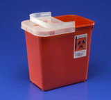 SharpSafety Sharps Container Red Base 10 H X 10-1/2 W X 7-1/4 D Inch Horizontal Entry 2 Gallon, 8990SA, Pack of 1