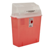 GatorGuard In-Room Sharps Container Translucent Red Base 20-1/2 H X 14 W X 6 D Inch Horizontal Entry 3 Gallon, 31314886, Case of 12