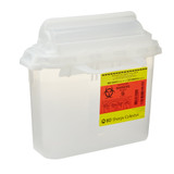 BD Sharps Container Translucent White Base 12 H X 12 W X 4-4/5 D Inch Horizontal Entry 1.35 Gallon, 305551, Case of 20
