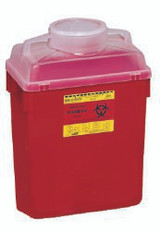 BD Sharps Container Red Base 17-1/2 X 12-4/5 X 8-4/5 Inch Vertical Entry 6 Gallon, 305457, Case of 12