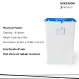 McKesson Prevent Pharmaceutical Waste Container White Base 24-3/5 H X 17-3/10 W X 13 L Inch Vertical Entry 18 Gallon, 2257, Pack of 1