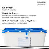 McKesson Prevent Pharmaceutical Waste Container White Base 13-1/2 H X 17-3/10 W X 13 L Inch Vertical Entry 8 Gallon, 2256, Case of 9