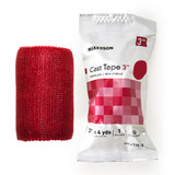 Cast Tape McKesson 3 Inch x 12 Foot Fiberglass Red 115-3R Box of 10