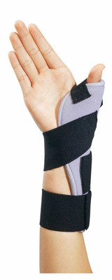 Thumb Splint ThumbSPICA Abducted Thumb Volara Foam Right Hand Black / Gray One Size Fits Most 79-87100 Each/1 79-87100 DJ ORTHOPEDICS LLC 251621_EA