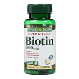 Biotin Supplement Nature's Bounty Vitamin B7 5000 mcg Strength Softgel 60 Bottle of 1