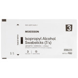 McKesson Impregnated Swabstick 70% Strength Isopropyl Alcohol Individual Packet Sterile, 988, Box of 25