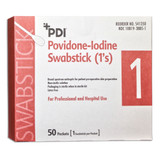 PDI Impregnated Swabstick 10% Strength Povidone-Iodine Individual Packet NonSterile, S41350, Box of 50