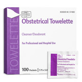 Obstetrical Cleansing Towelette Hygea Individual Packet, D74800 Box of 100