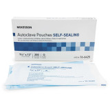 Sterilization Pouch McKesson EO Gas / Steam 7.5 X 13 Inch Transparent Blue / White Self Seal Paper / Film 16-6425 Box/200 16-6425 MCK BRAND 960945_BX