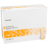 McKesson Medical Spoon Double Ended Tan Wood, 24-625, Box of 1
