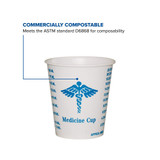 Solo Medicine Cup 3 oz. Medical Print Wax Coated Paper Disposable NonSterile, R3-43107, Sleeve of 100