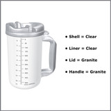 Whirley-DrinkWorks! 20 oz. Plastic Insulated Drinking Mug Clear Cup / Granite Lid Reusable, TM-20, Pack of 1
