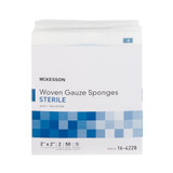 McKesson Gauze Sponge 2 X 2 Inch 8-Ply Sterile 2 per Pack, 16-4228, Box of 50