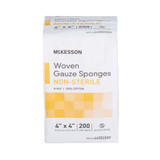 McKesson Gauze Sponge 4 X 4 Inch 8-Ply NonSterile 200 per Pack, 44082000, Case of 4000