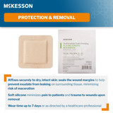 McKesson 5-Layer Foam Dressing 3 X 3 Inch With Border Film Backing Silicone Gel Adhesive Square Sterile, 4842, Pack of 1