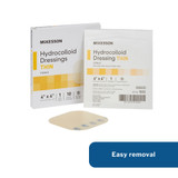 McKesson Thin Hydrocolloid Dressing Film Backing 4 X 4 Inch Square Hydrocolloid / Film, 1883, Pack of 1