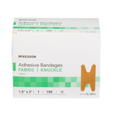 McKesson Adhesive Strip Fabric Tan 1-1/2 X 3 Inch Sterile, 16-4814, Box of 100