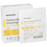 McKesson Hydrocolloid Dressing Waterproof Film Backing 2 X 2 Inch Square Hydrocolloid / Film, 1886, Box of 20
